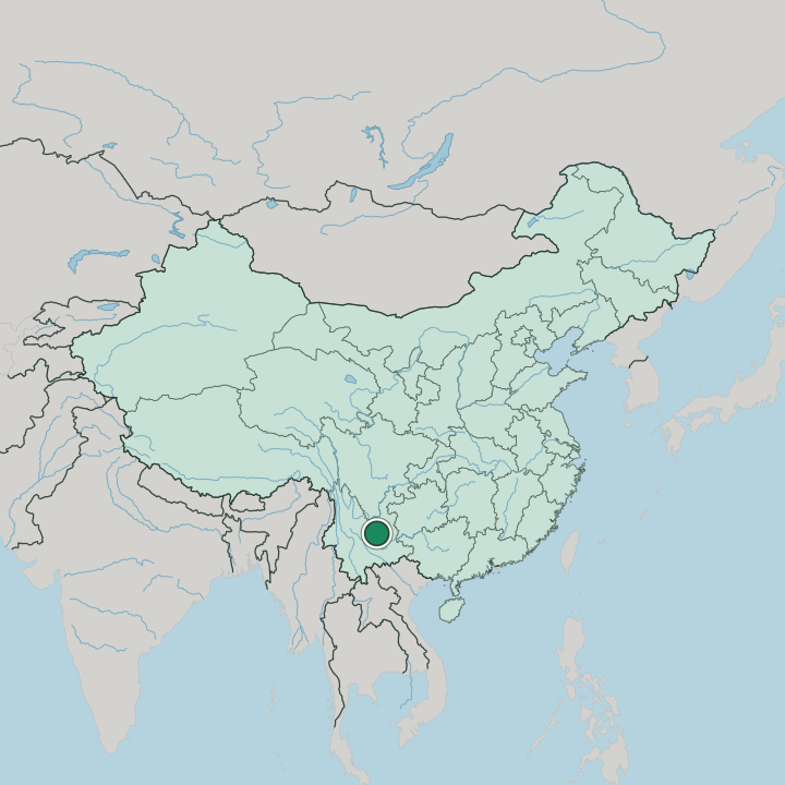 Map showing Kunming — In China