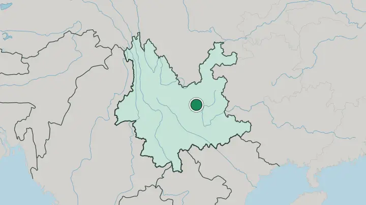 Map of Kunming in China