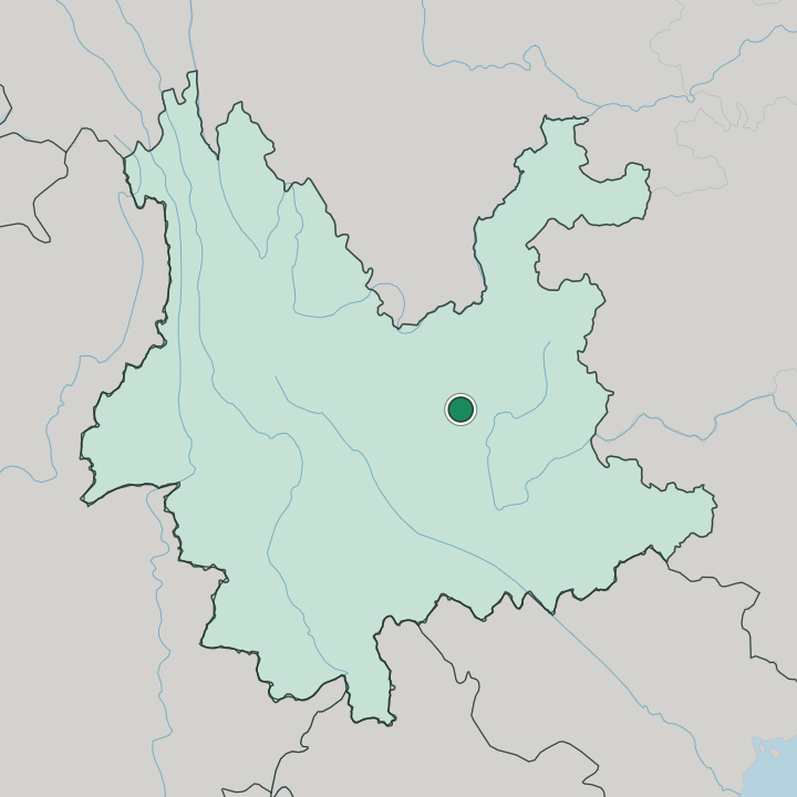 Map showing Kunming — In Yunnan