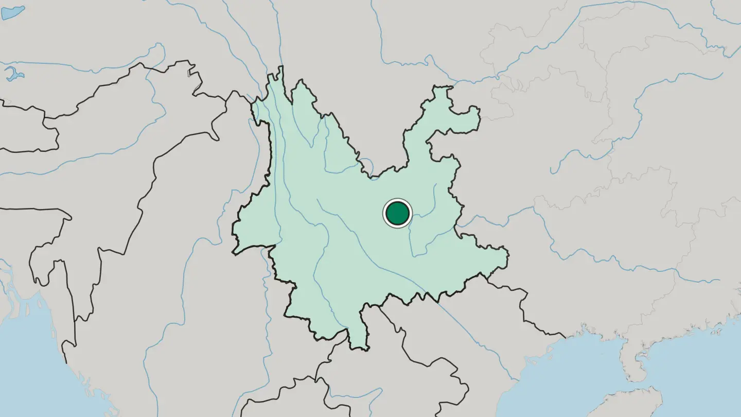 Map of Kunming in China