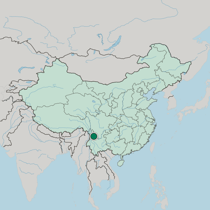Map showing Lijiang — In China