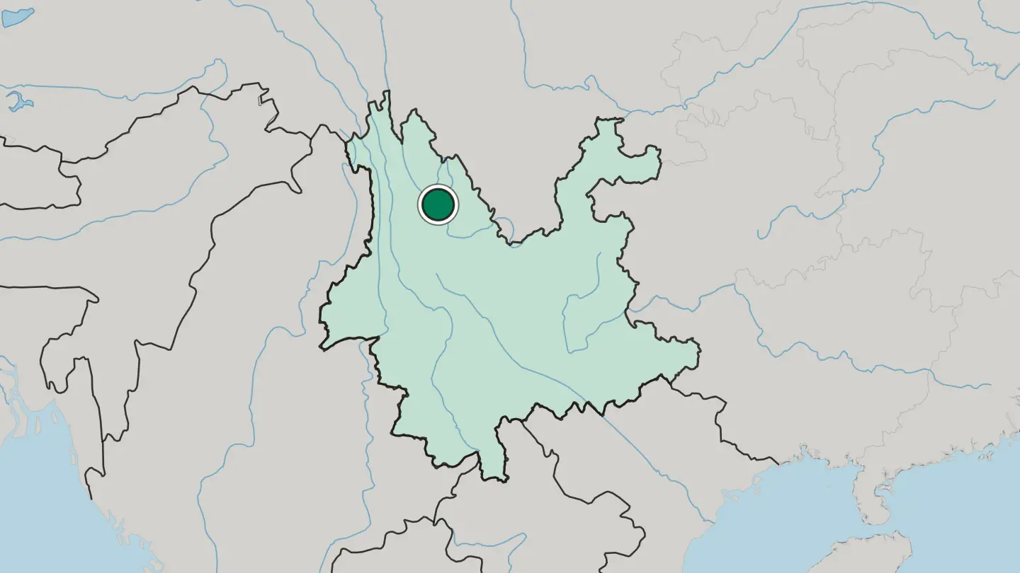 Map of Lijiang in China