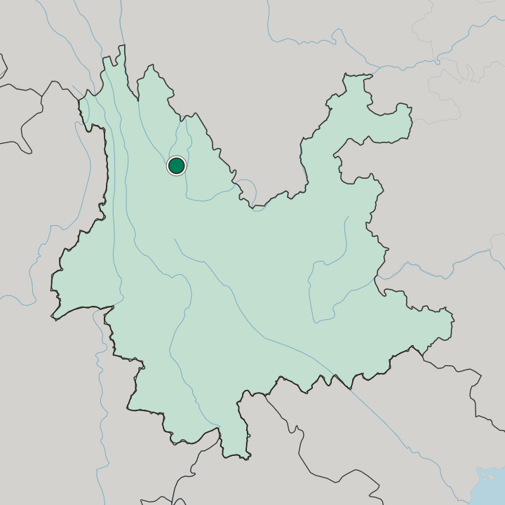 Map showing Lijiang — In Yunnan