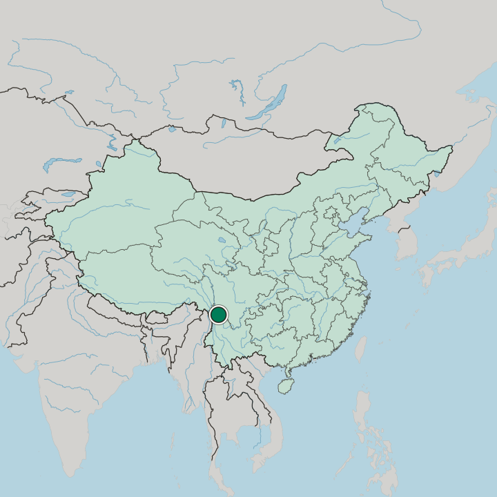 Map showing Shangri-La — In China