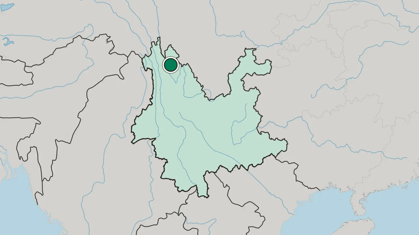 Map of Shangri-La in China