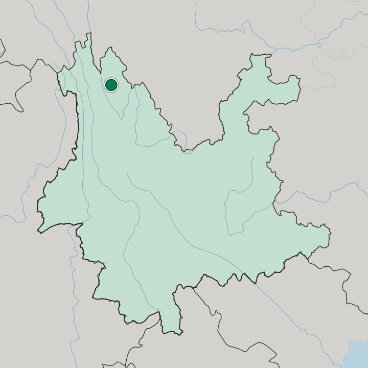 Map showing Shangri-La — In Yunnan