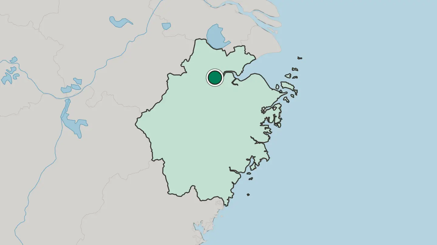 Map of Hangzhou in China
