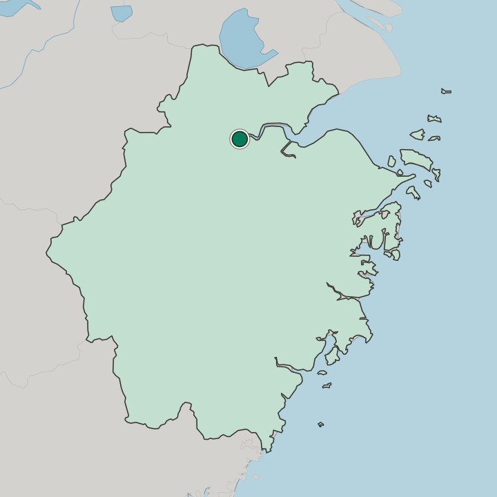 Map showing Hangzhou — In Zhejiang