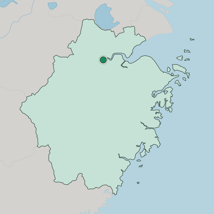 Map showing Hangzhou — In Zhejiang