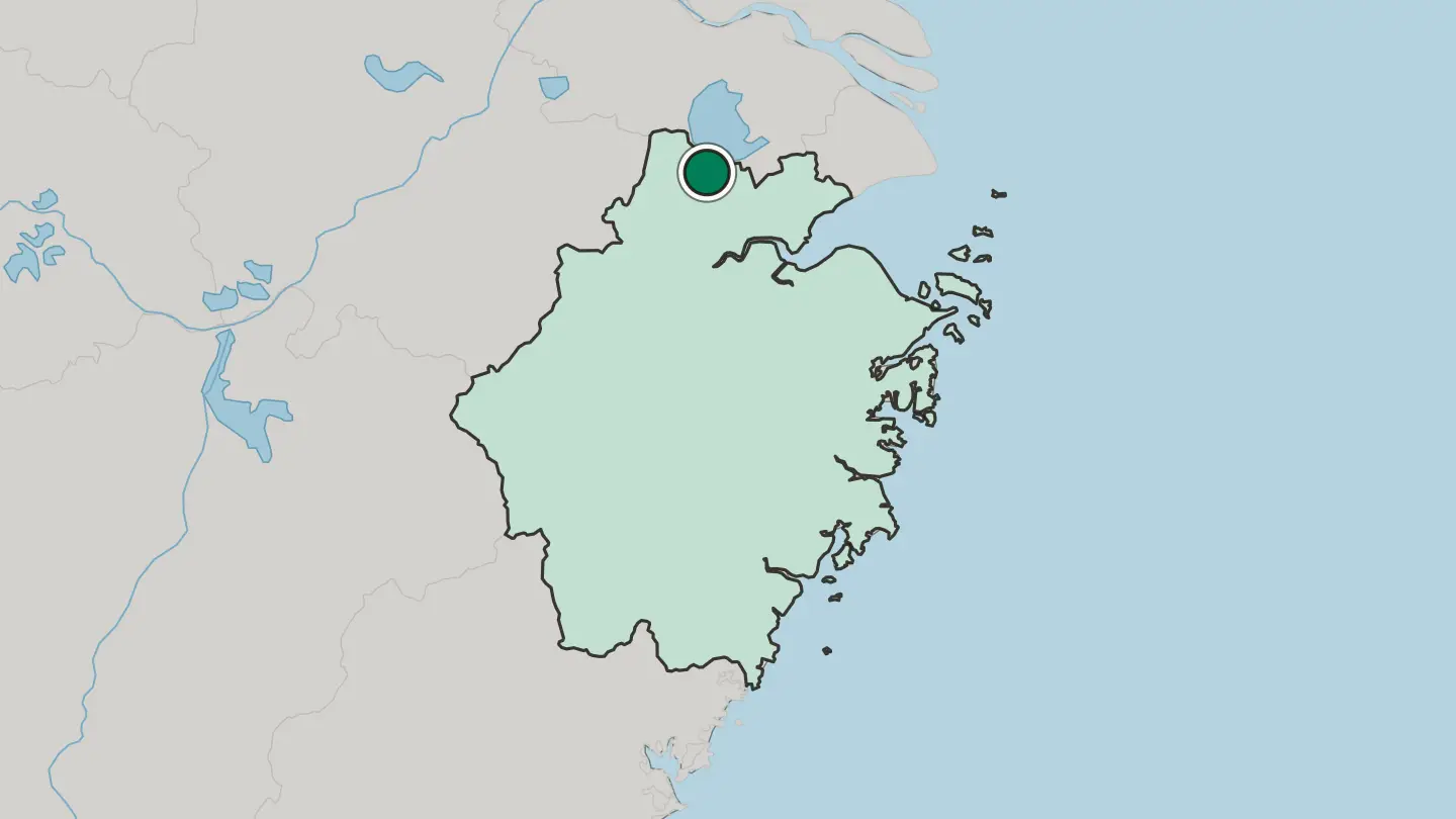 Map of Huzhou in China