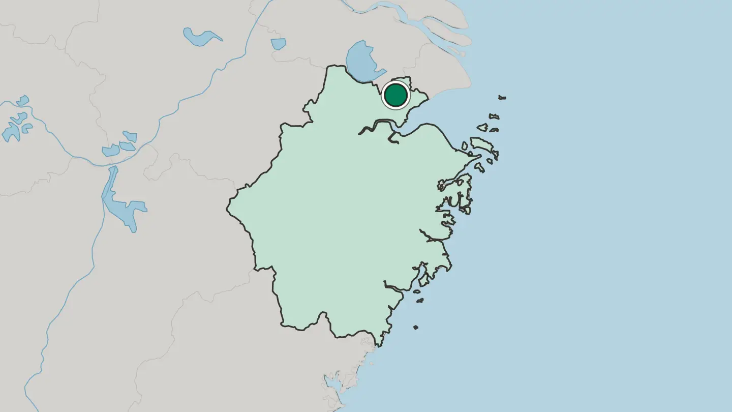 Map of Jiaxing in China