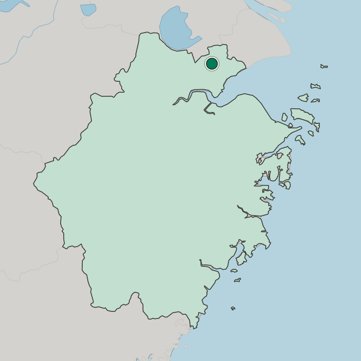 Map showing Jiaxing — In Zhejiang