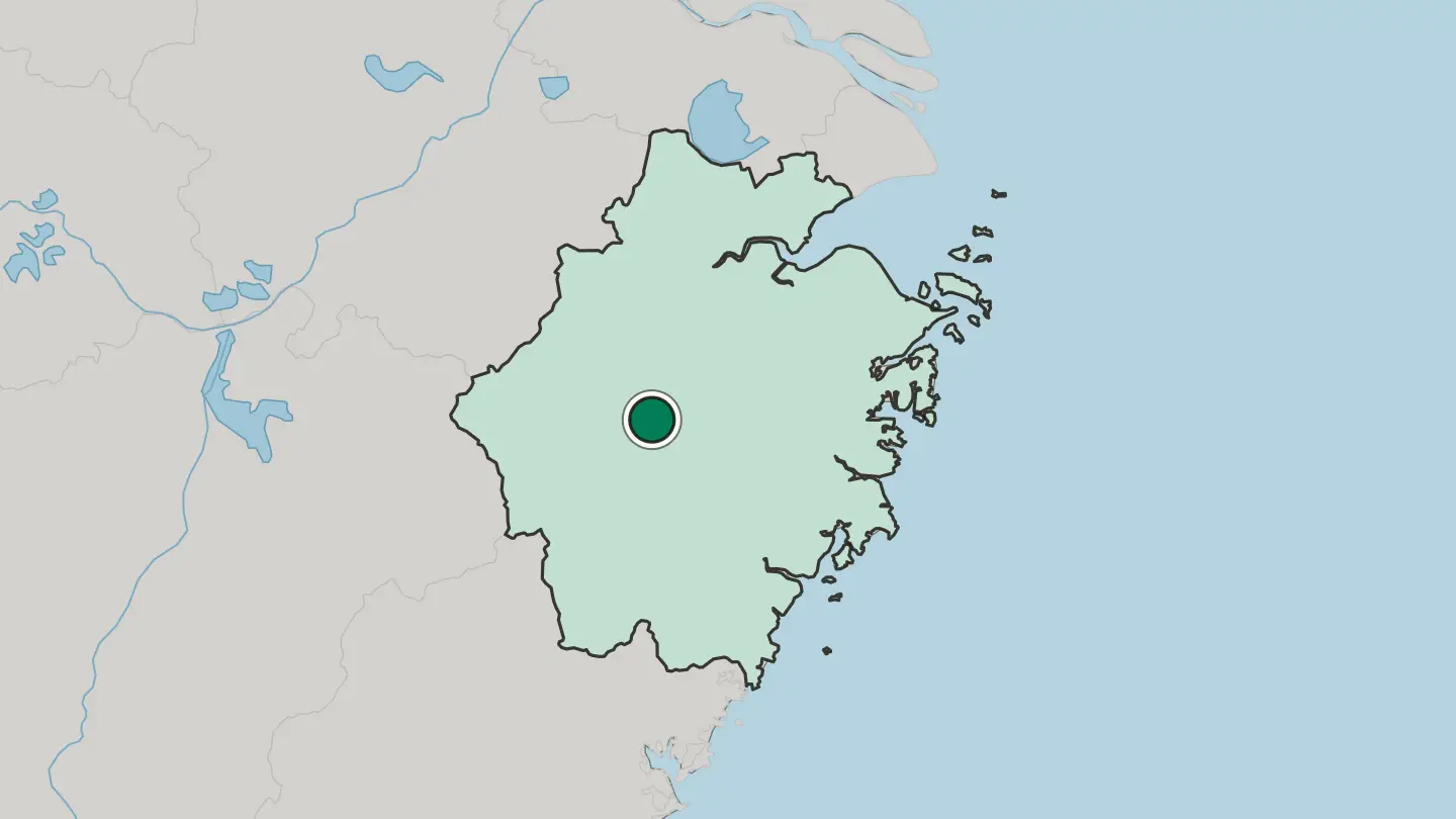 Map of Jinhua in China