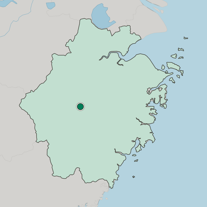 Map showing Jinhua — In Zhejiang