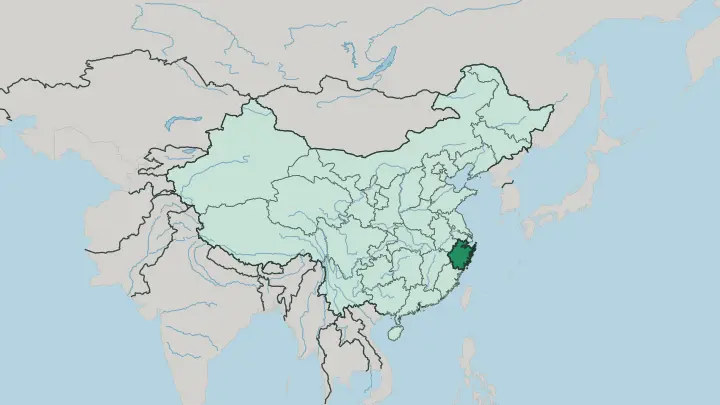 Map of Zhejiang in China