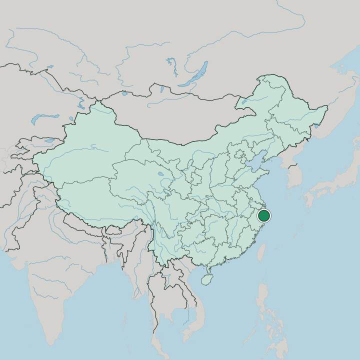 Map showing Ningbo — In China
