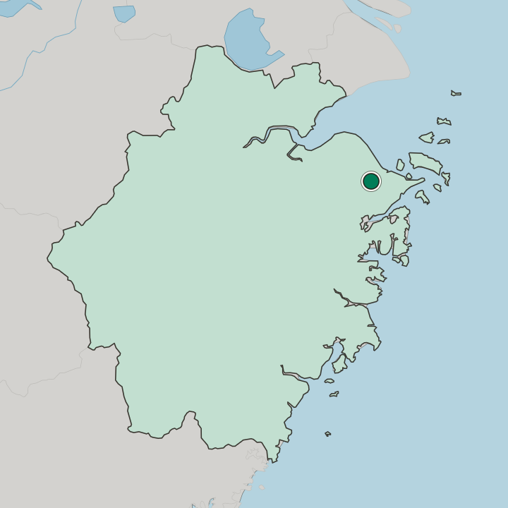 Map showing Ningbo — In Zhejiang
