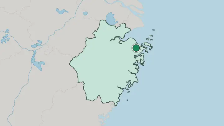 Map of Ningbo in China