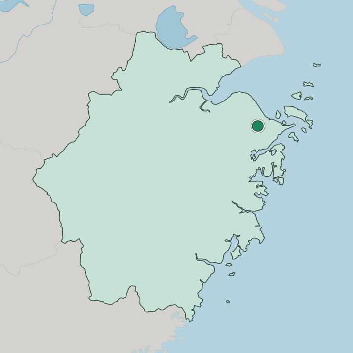 Map showing Ningbo — In Zhejiang