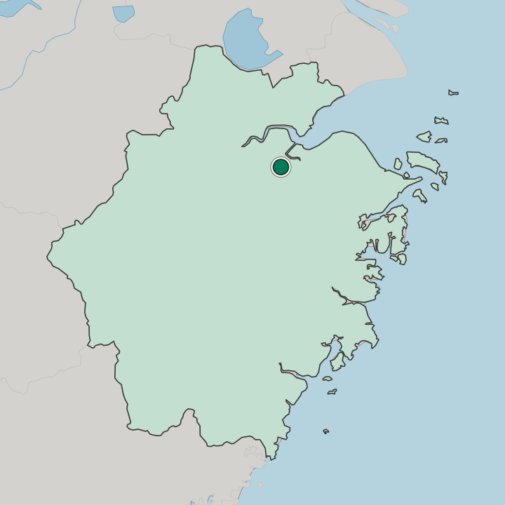Map showing Shaoxing — In Zhejiang