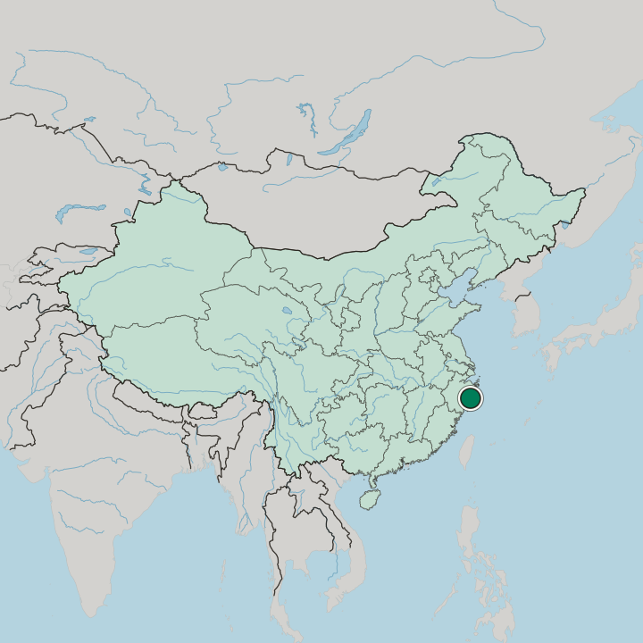 Map showing Taizhou — In China