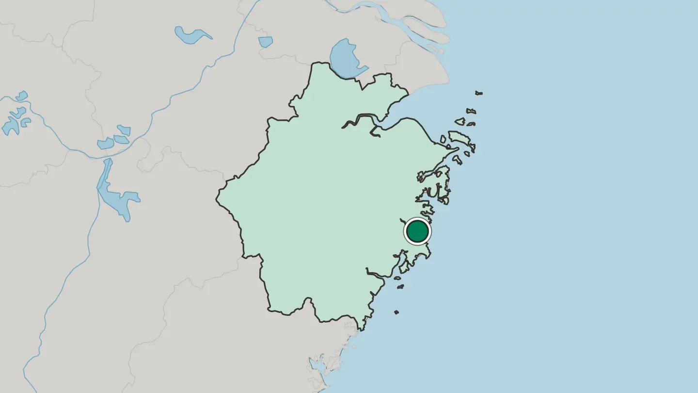 Map of Taizhou in China