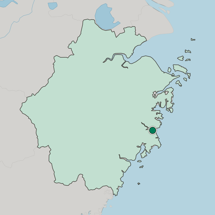 Map showing Taizhou — In Zhejiang