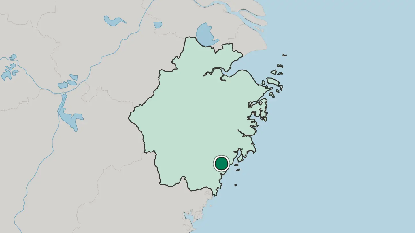 Map of Wenzhou in China