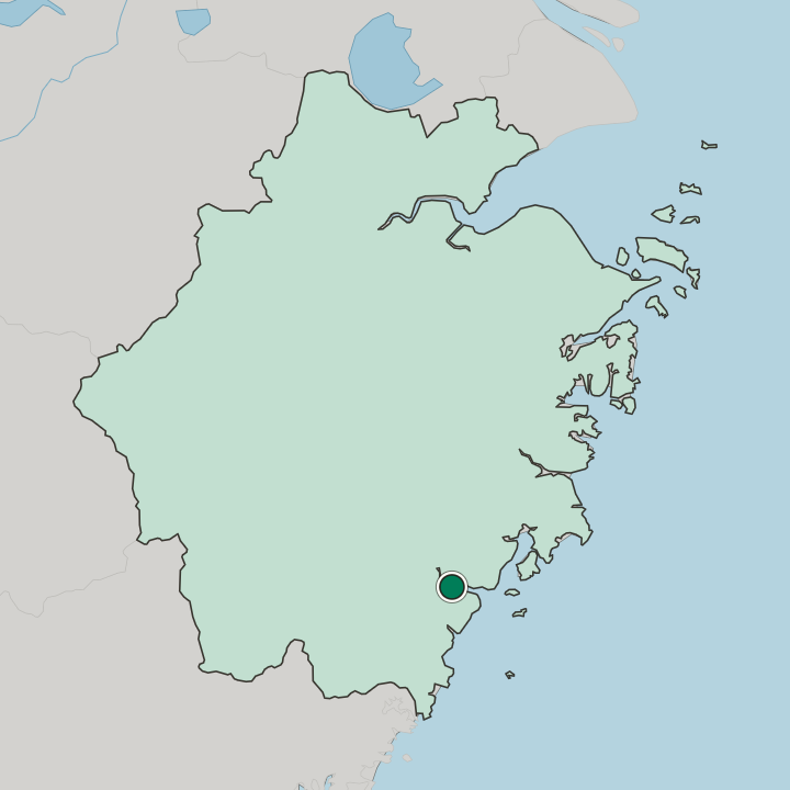 Map showing Wenzhou — In Zhejiang