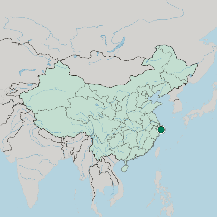 Map showing Zhoushan — In China