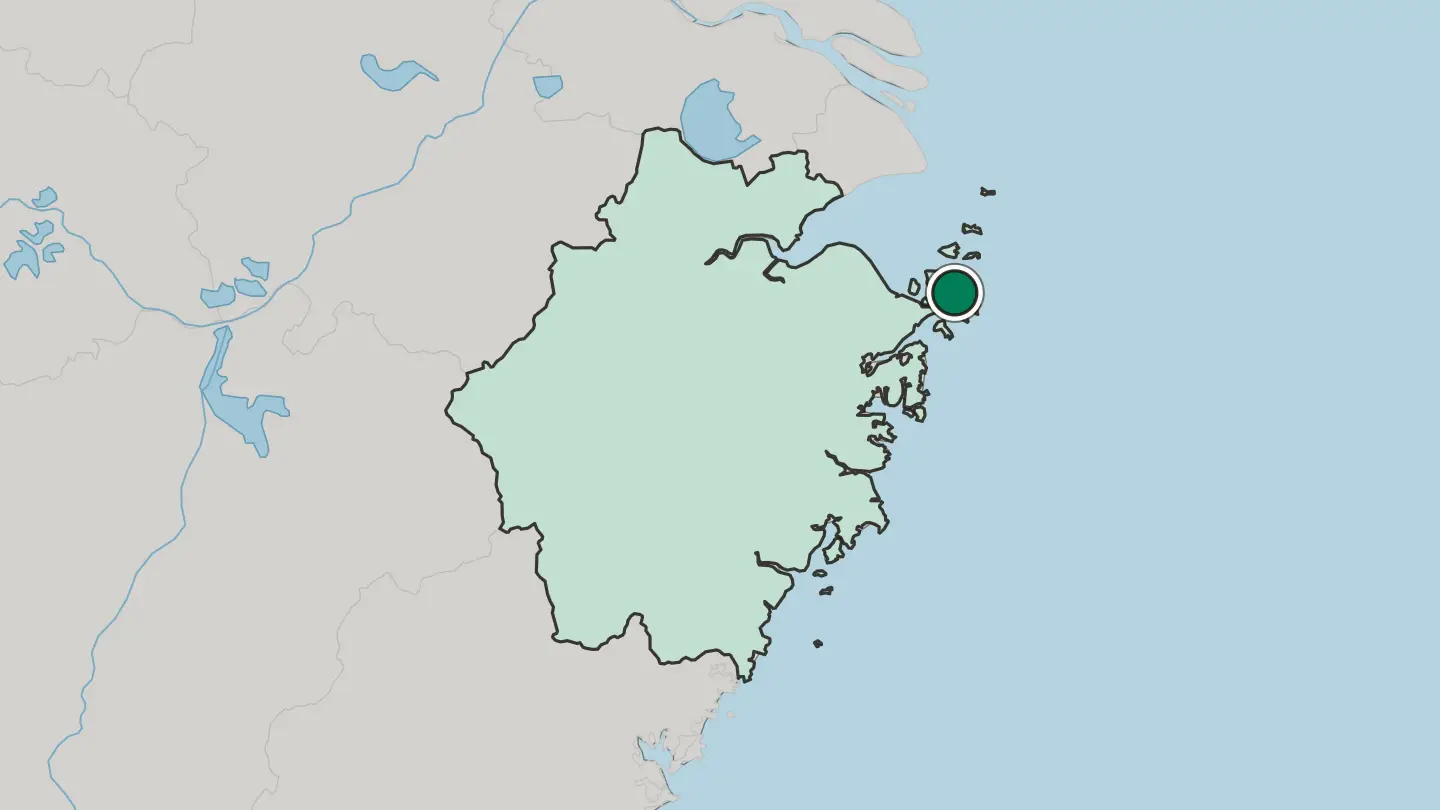 Map of Zhoushan in China