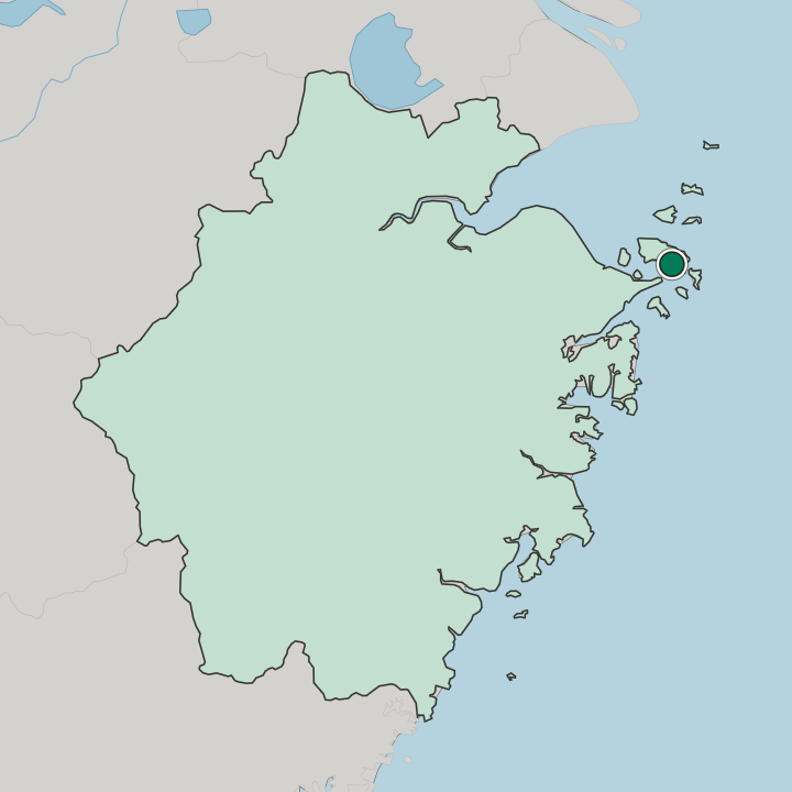 Map showing Zhoushan — In Zhejiang