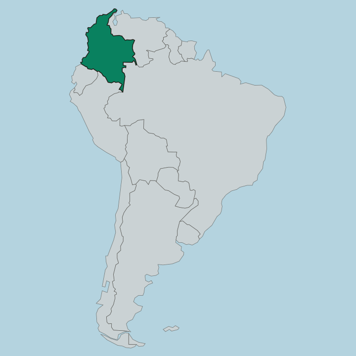 Map showing Colombia — In South America