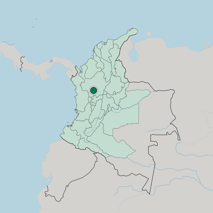 Map showing Itagüí — In Colombia