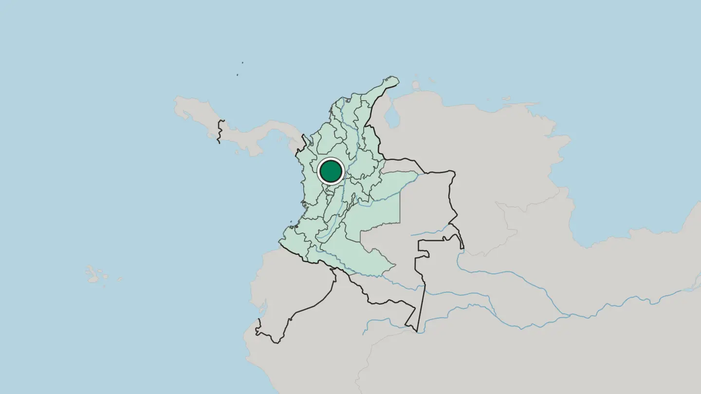 Map of Medellín in Colombia