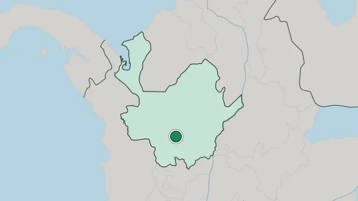 Map of Medellín in Colombia