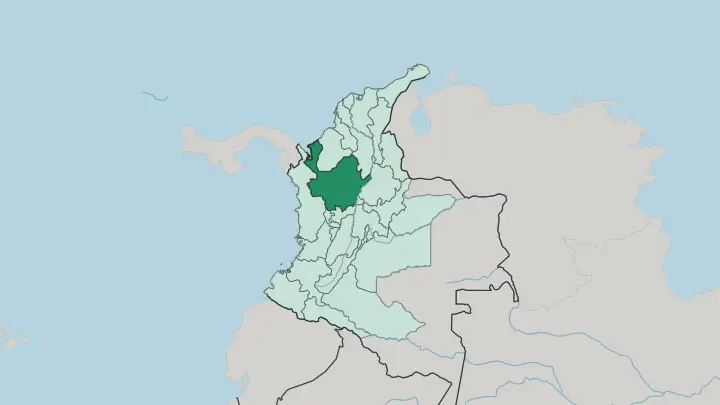 Map of Departamento de Antioquia in Colombia