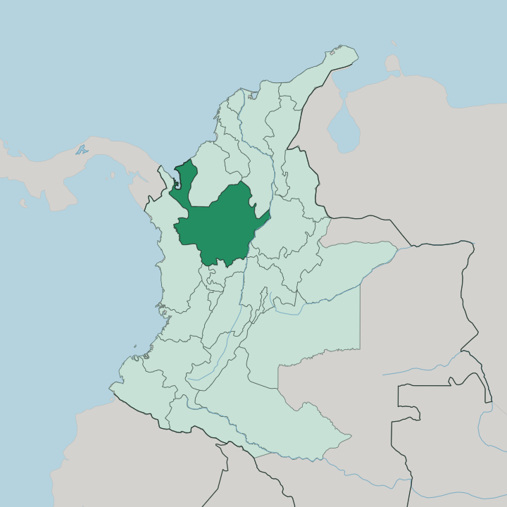 Map showing Departamento de Antioquia — In Colombia