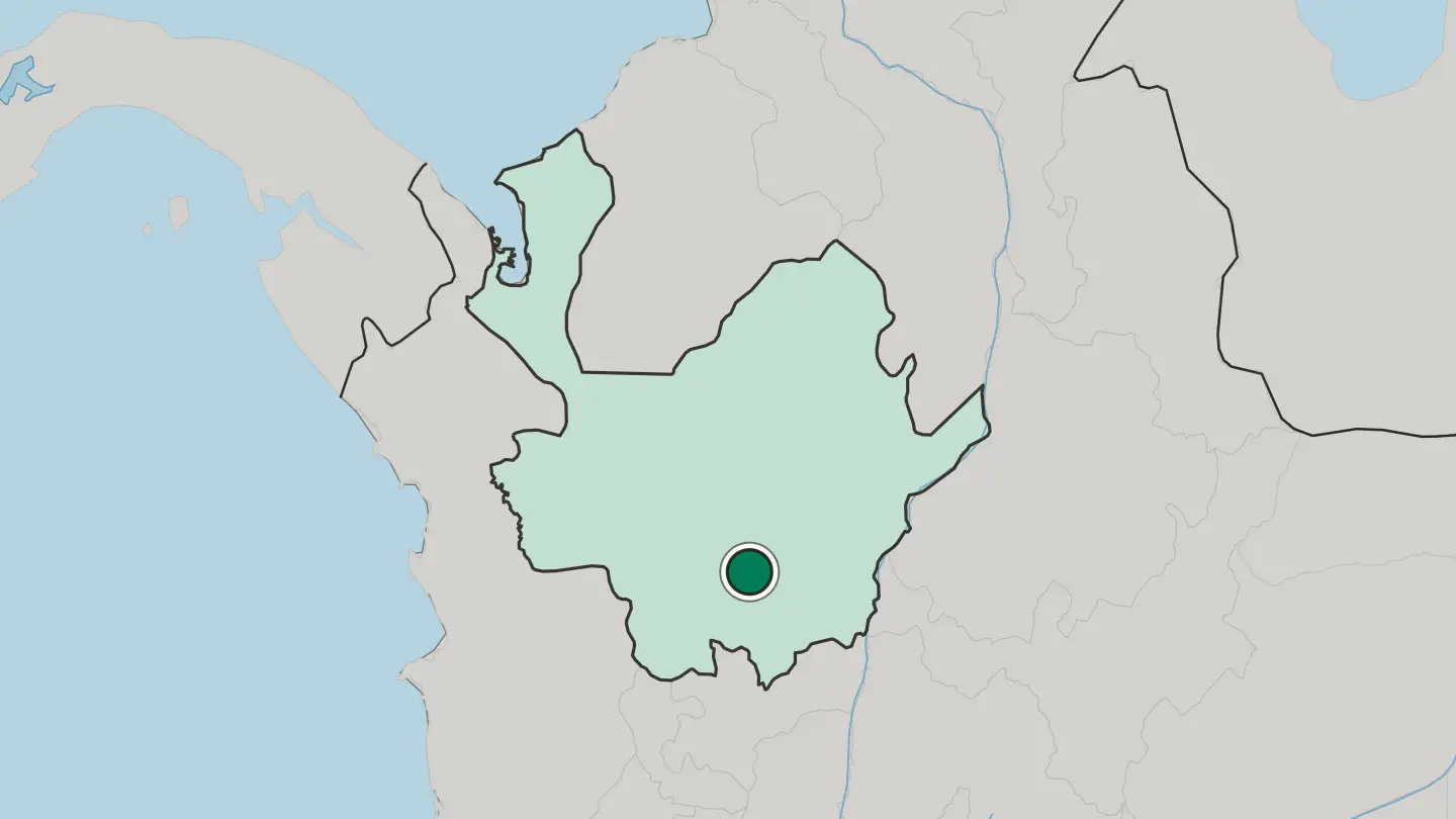 Map of Rionegro in Colombia
