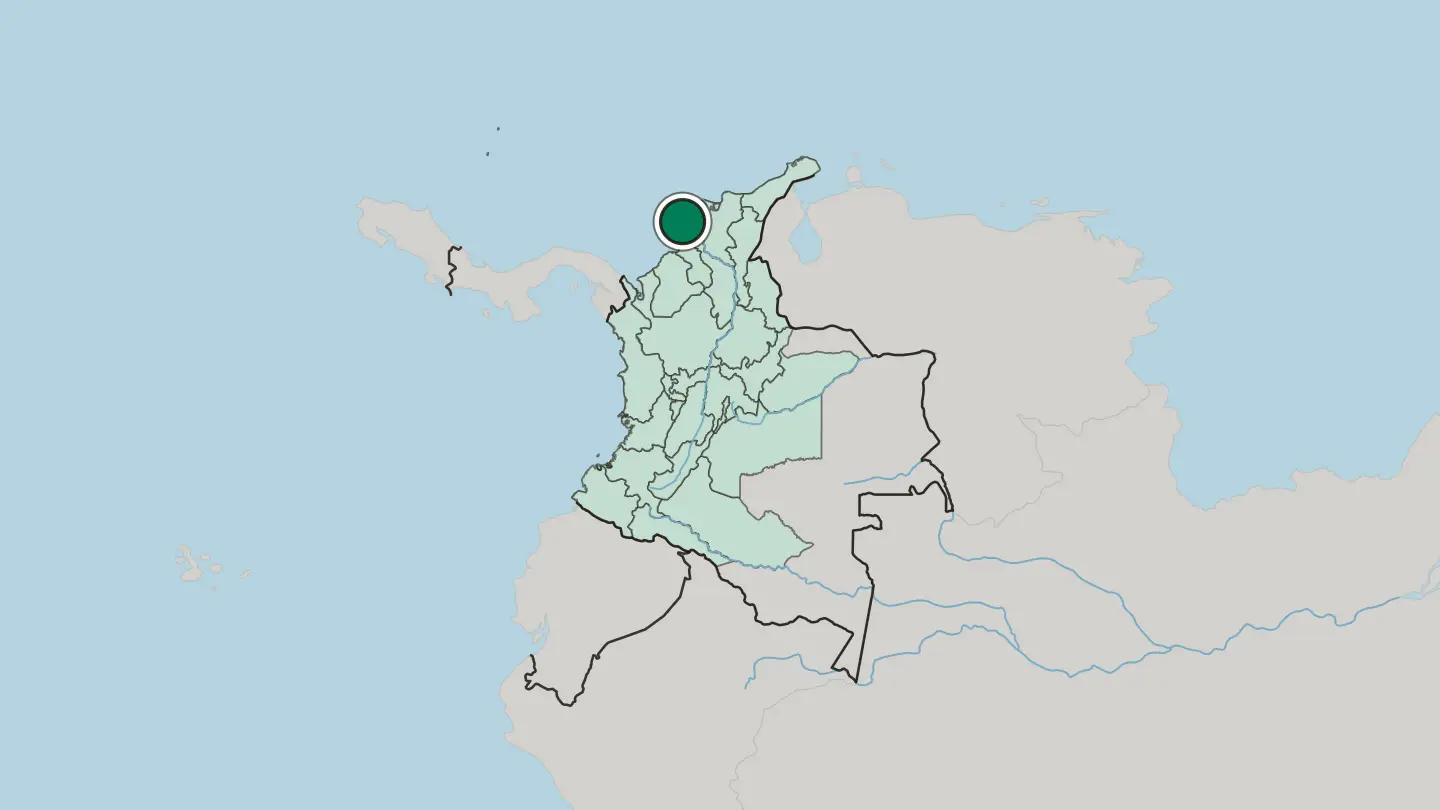 Map of Cartagena in Colombia