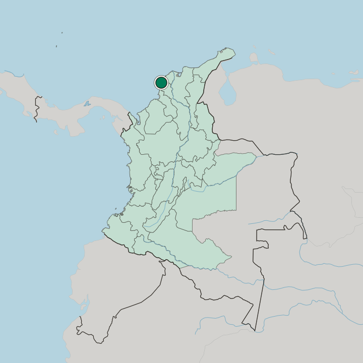 Map showing El Cabrero — In Colombia
