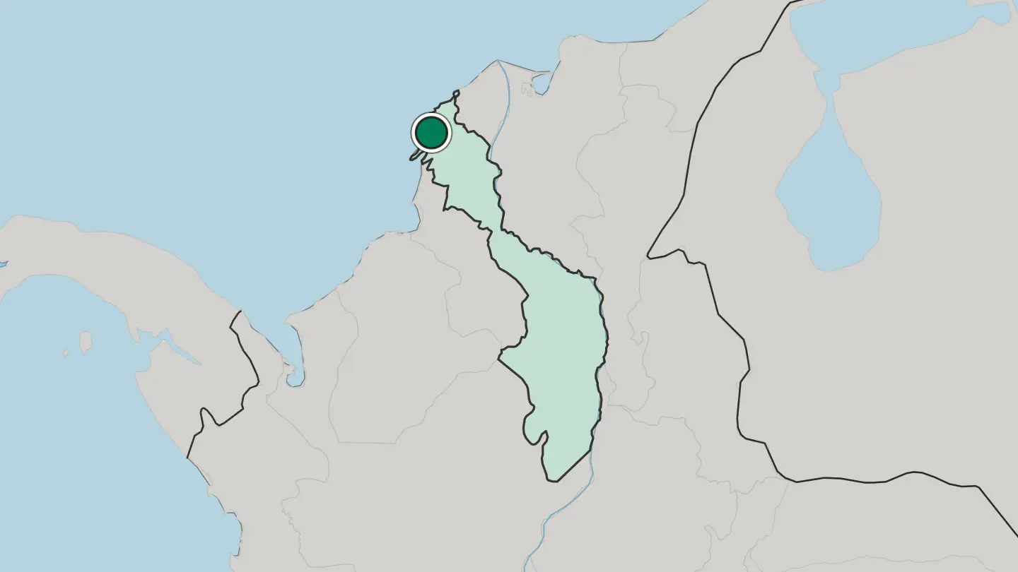 Map of Cartagena in Colombia