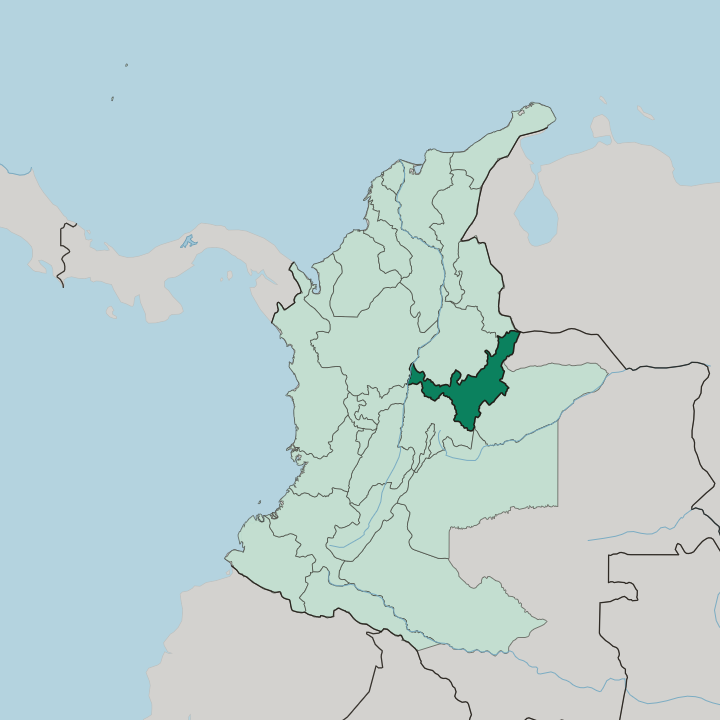 Map showing Departamento de Boyacá — In Colombia