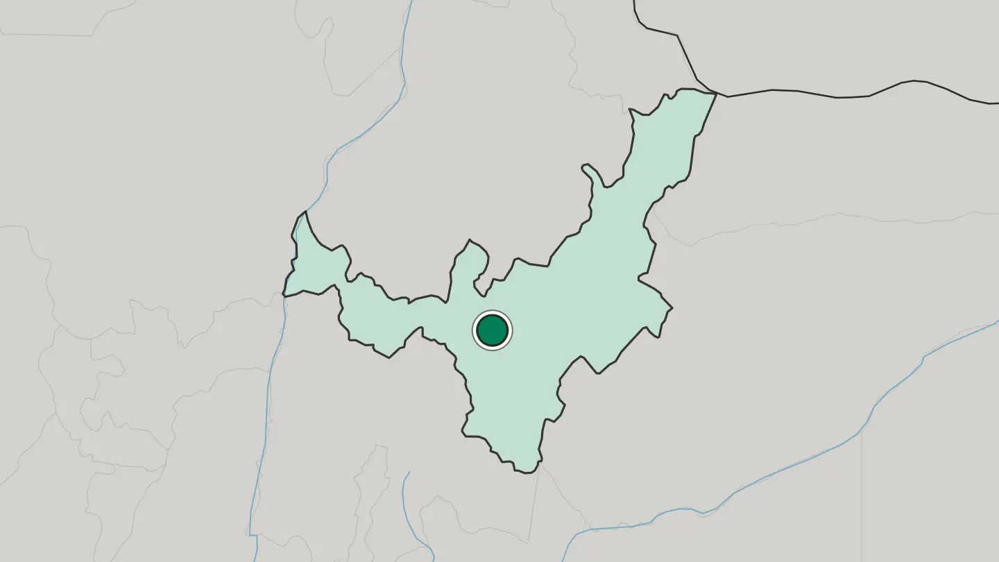 Map of Tunja in Colombia