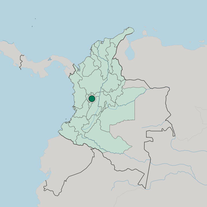 Map showing Manizales — In Colombia