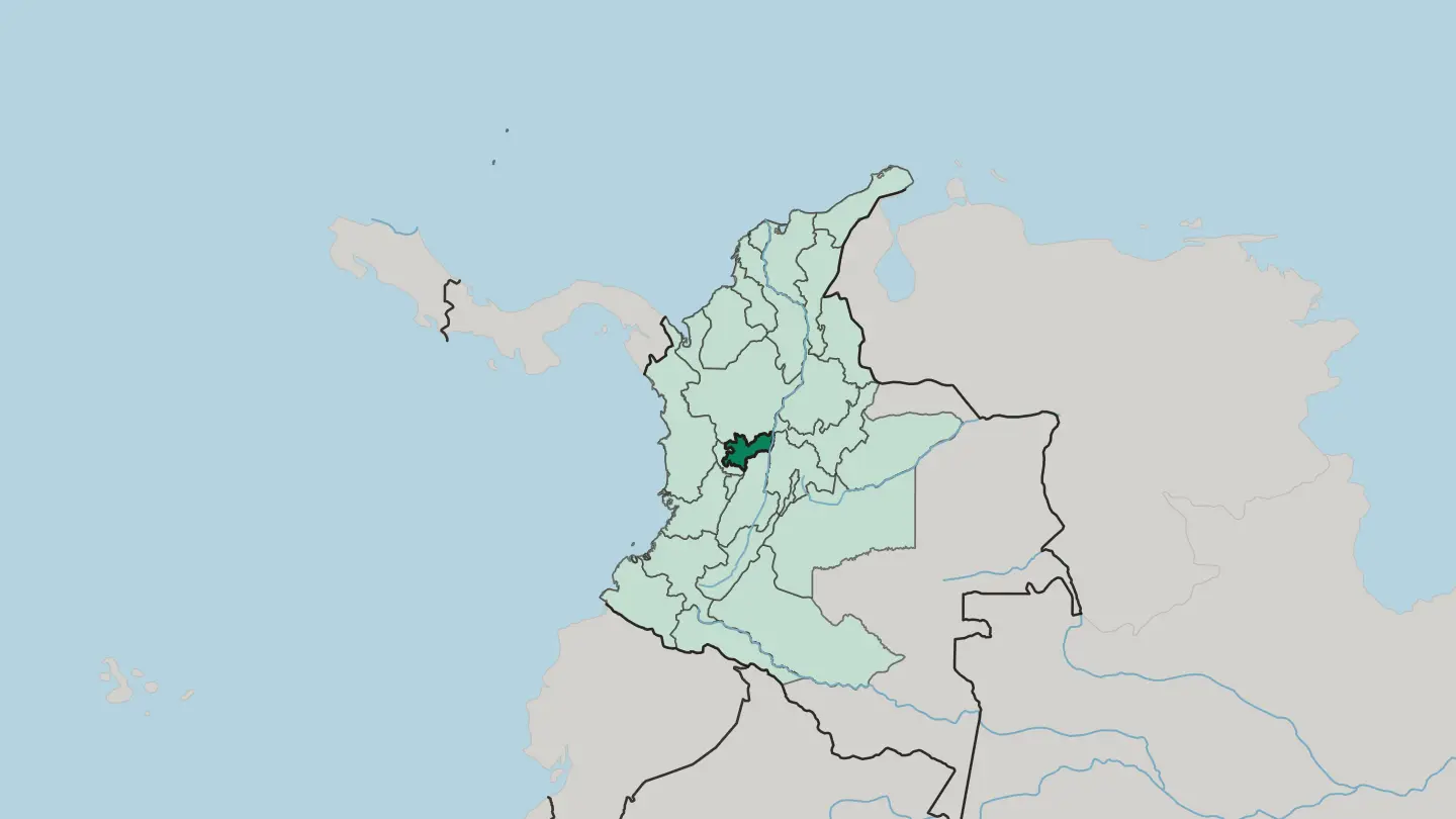 Map of Departamento de Caldas in Colombia