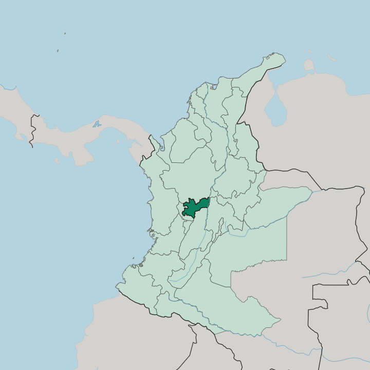 Map showing Departamento de Caldas — In Colombia
