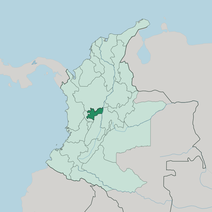 Map showing Departamento de Caldas — In Colombia
