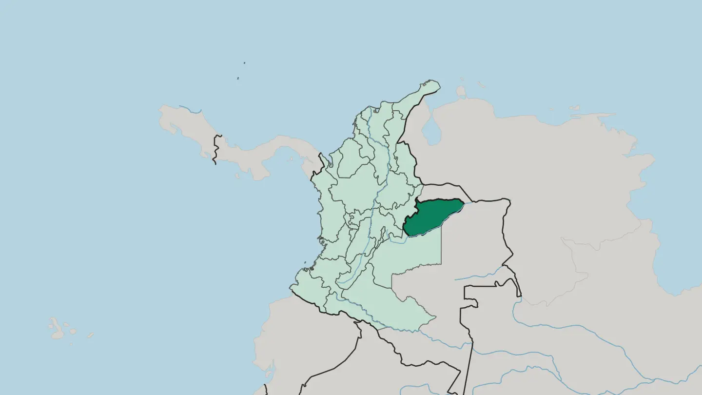 Map of Departamento de Casanare in Colombia