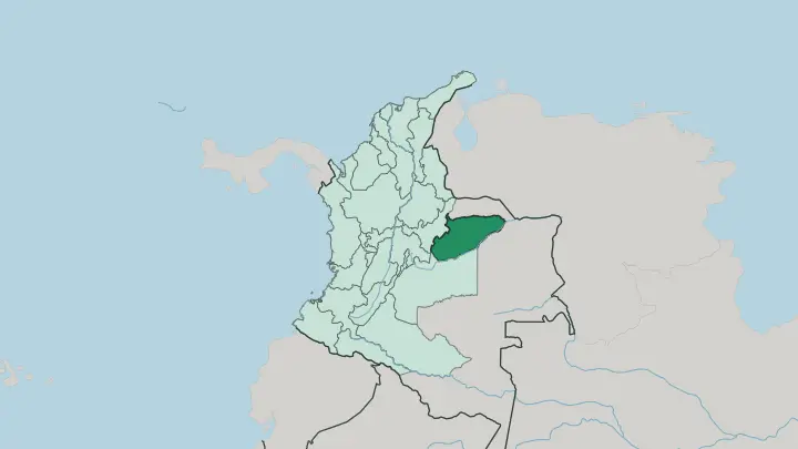 Map of Departamento de Casanare in Colombia